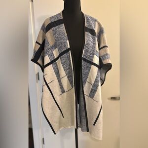 Lafayette 148 New York Open Front Wool Blend Poncho. Size S